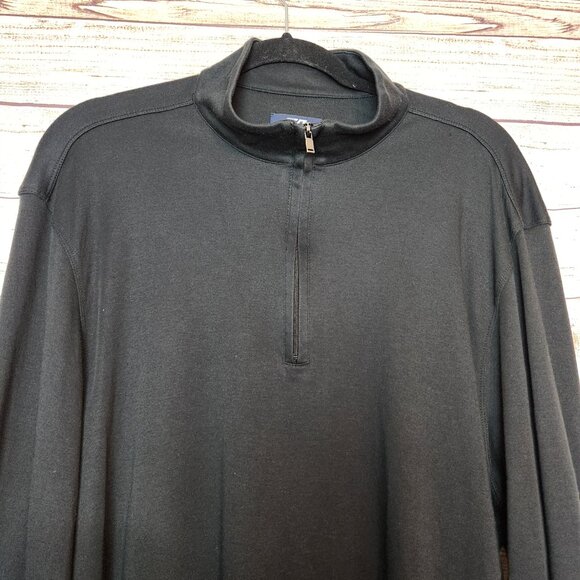Cutter & Buck Men’s Pullover Black Sweater Size XXL/TTG  1/4 Zip Long Sleeve - Picture 2 of 16